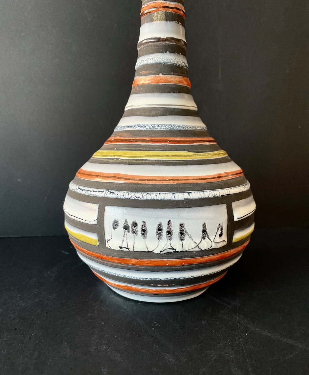 Vase bouteille en faïence par Roger Capron à Vallauris-photo-2