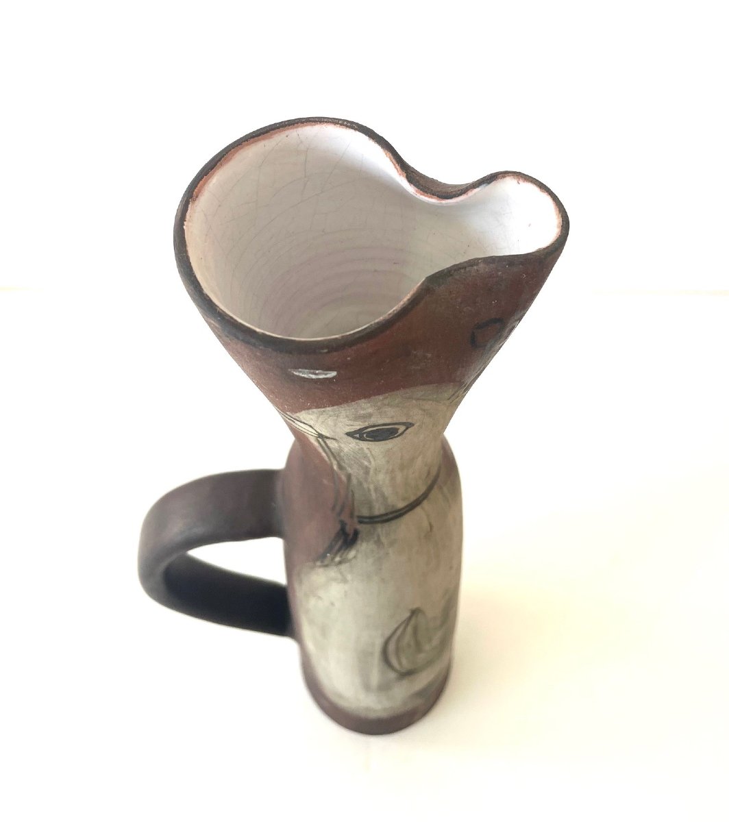 Grand pichet zoomorphe par Jacques Innocenti Vallauris années 50-photo-3