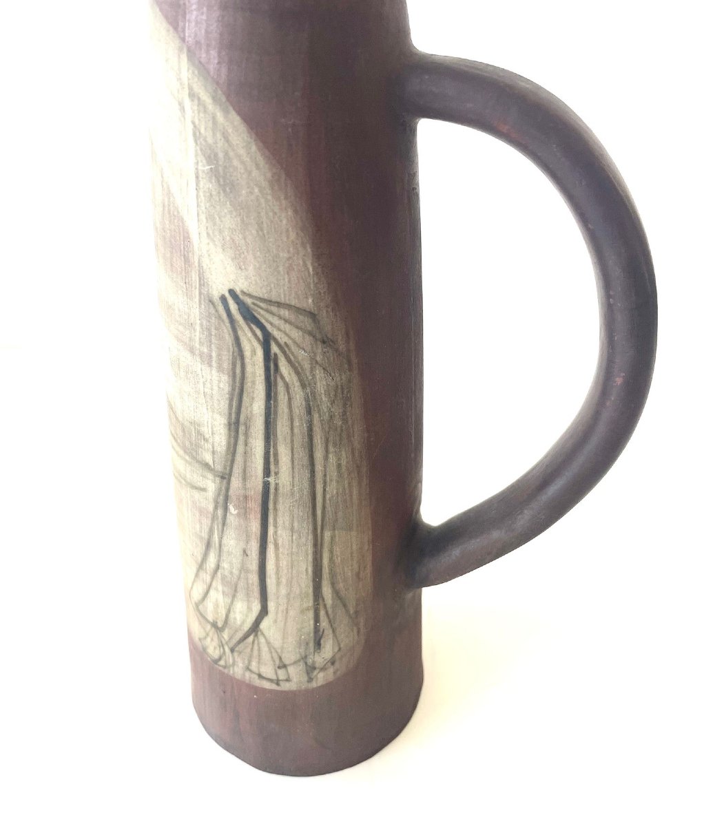 Grand pichet zoomorphe par Jacques Innocenti Vallauris années 50-photo-1