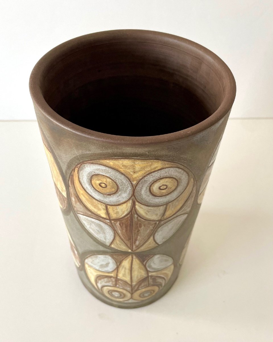 Grand vase rouleau en grès par Alexandre Kostanda Vallauris-photo-2