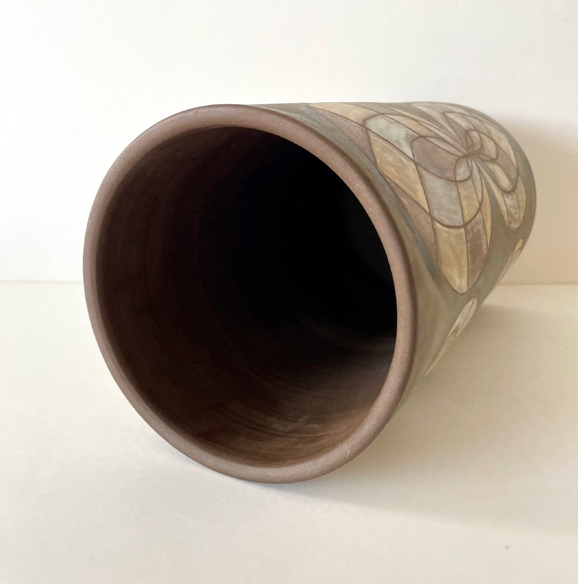 Grand vase rouleau en grès par Alexandre Kostanda Vallauris-photo-3