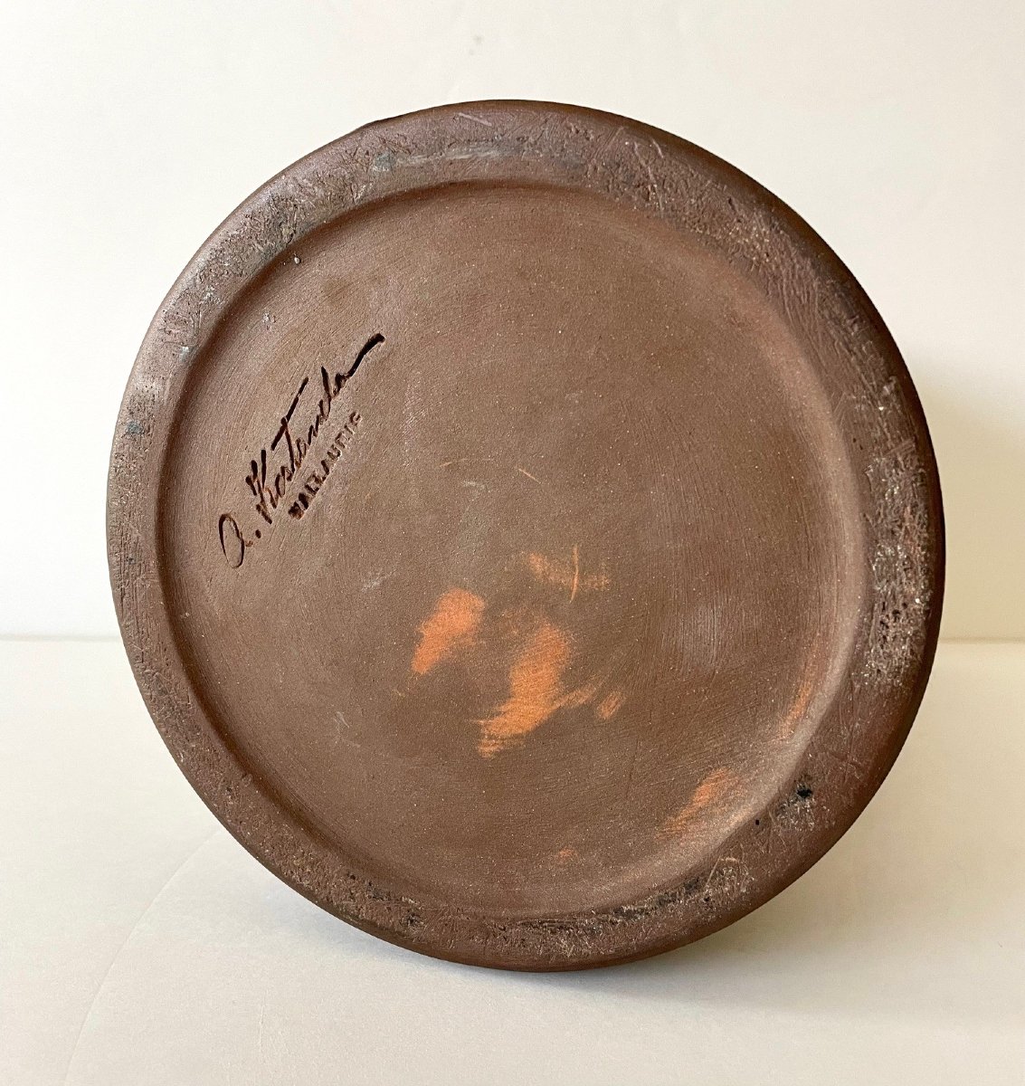 Grand vase rouleau en grès par Alexandre Kostanda Vallauris-photo-4