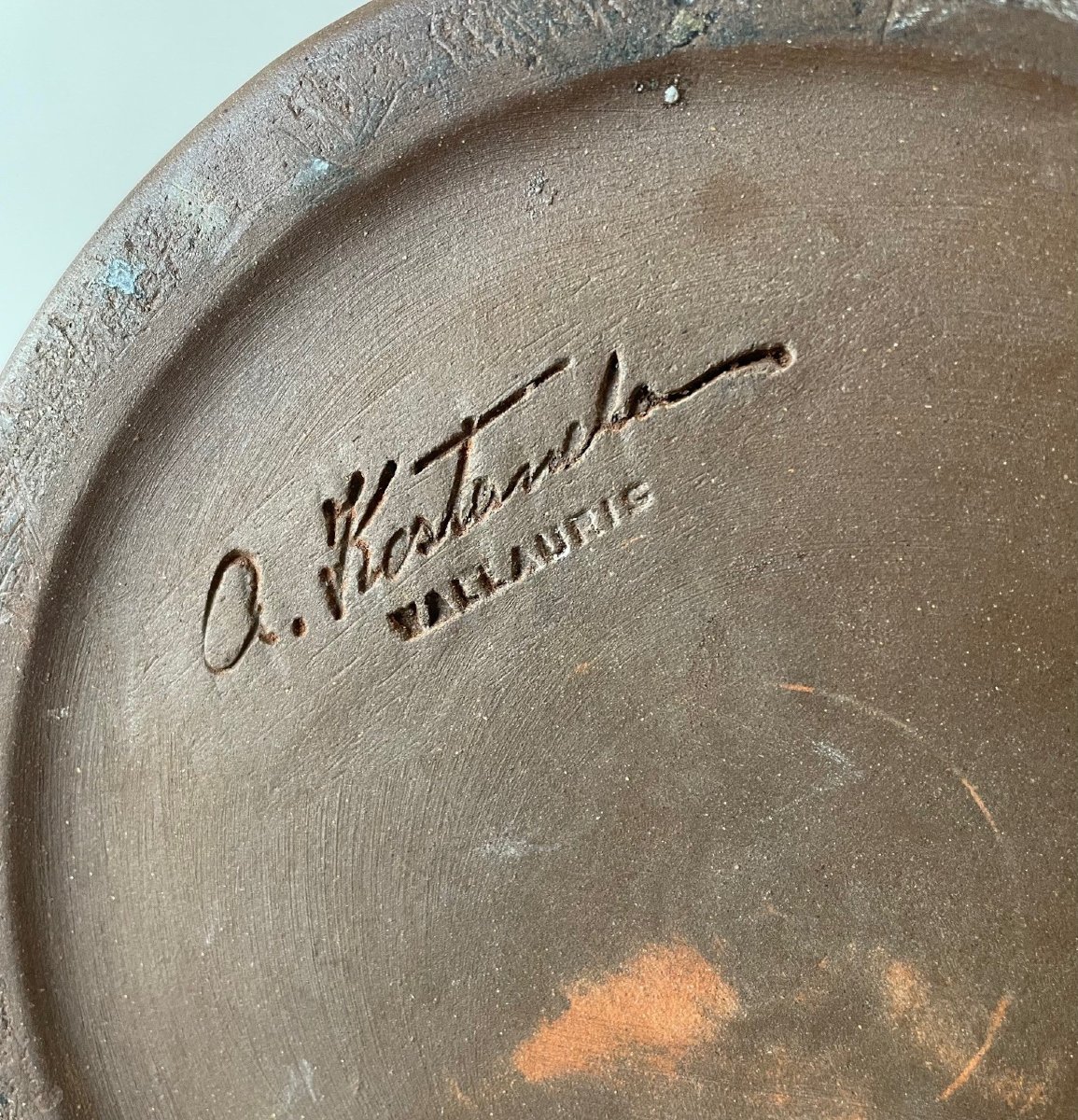 Grand vase rouleau en grès par Alexandre Kostanda Vallauris-photo-5