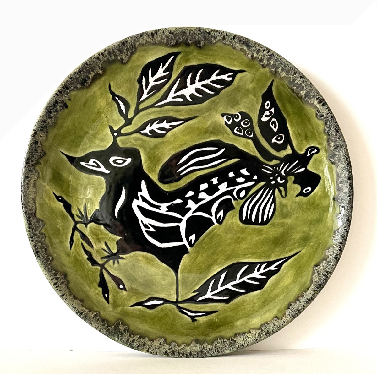 Large Ceramic Dish Designed By Jean Lurçat Sant Vicens-photo-2