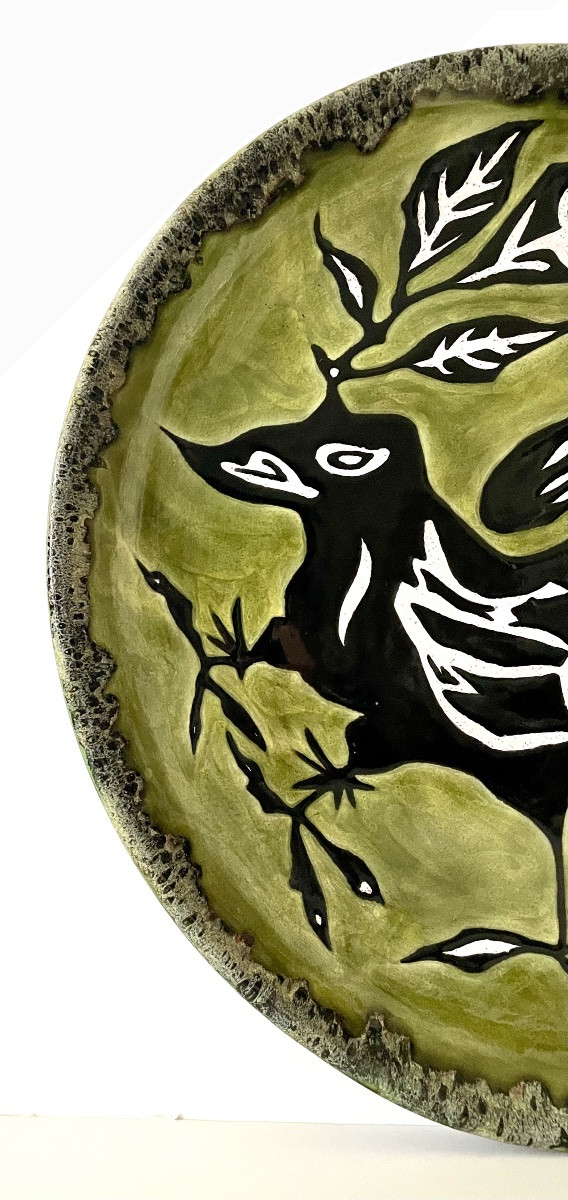 Large Ceramic Dish Designed By Jean Lurçat Sant Vicens-photo-1