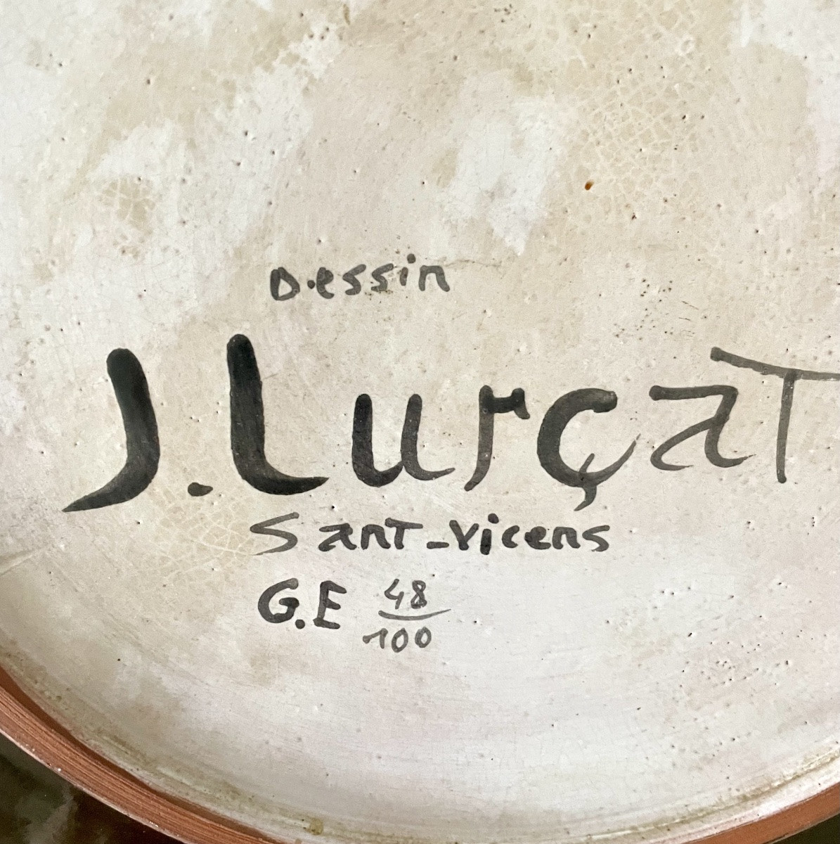 Large Ceramic Dish Designed By Jean Lurçat Sant Vicens-photo-4