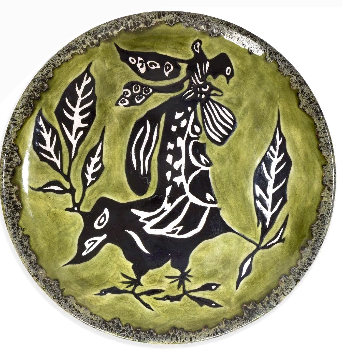 Large Ceramic Dish Designed By Jean Lurçat Sant Vicens