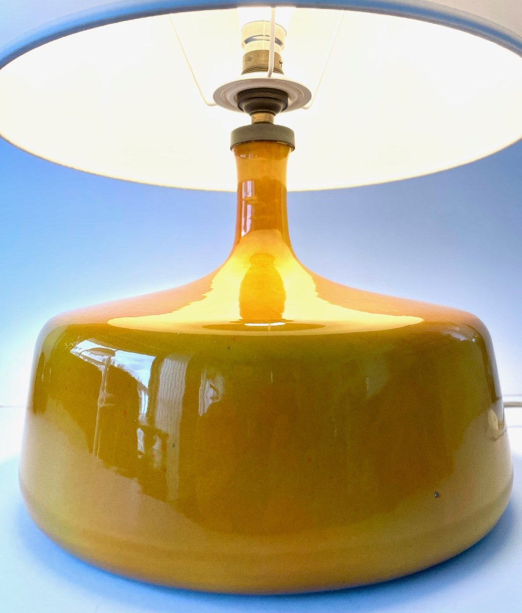 Large Glazed Earthenware Lamp By Jacques And Dani Ruelland 1970-photo-4
