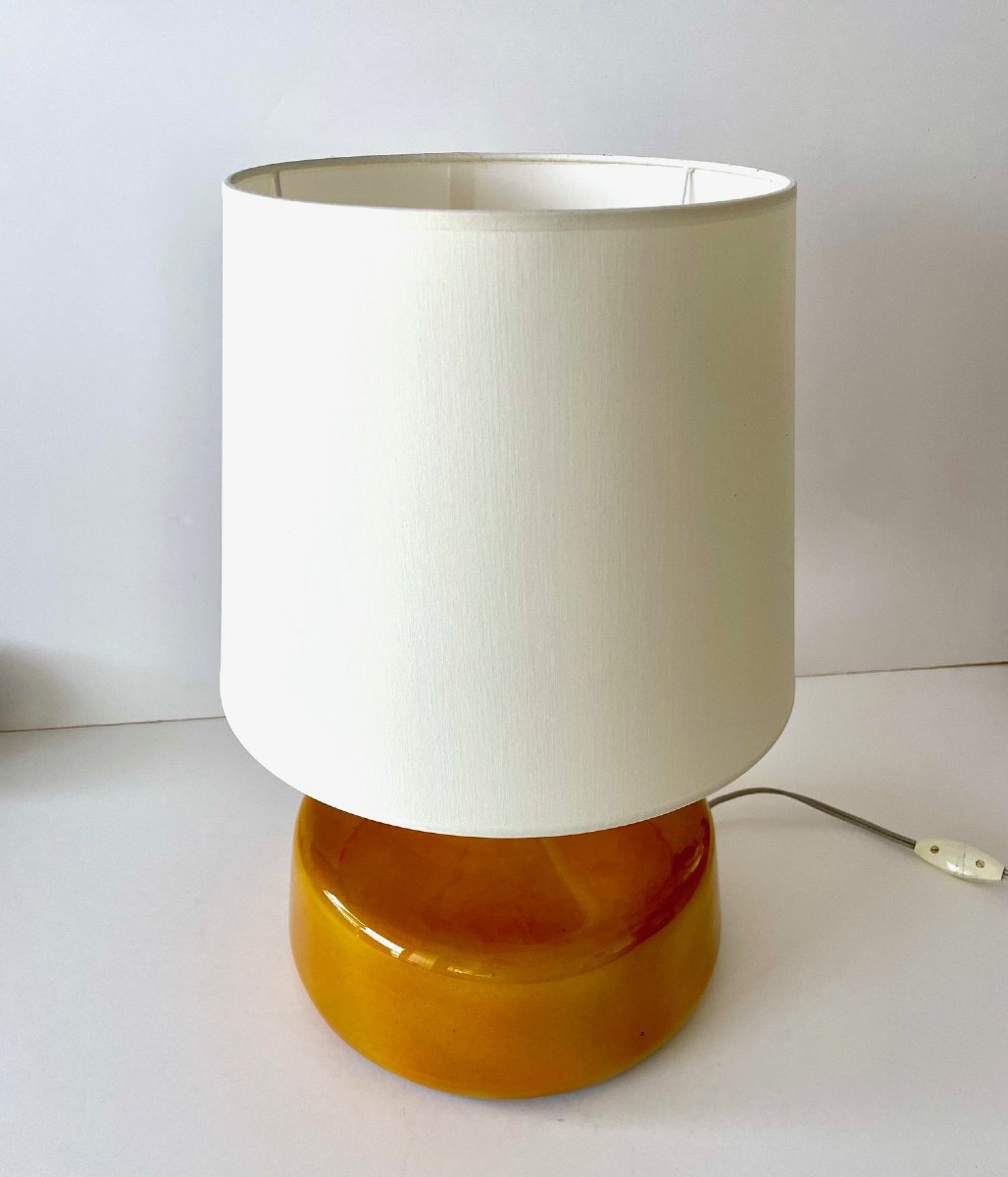 Large Glazed Earthenware Lamp By Jacques And Dani Ruelland 1970-photo-1