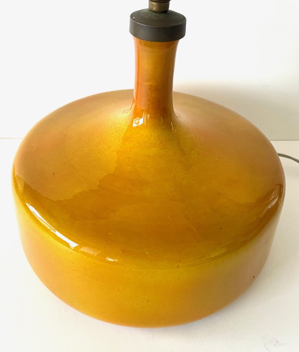 Large Glazed Earthenware Lamp By Jacques And Dani Ruelland 1970-photo-4