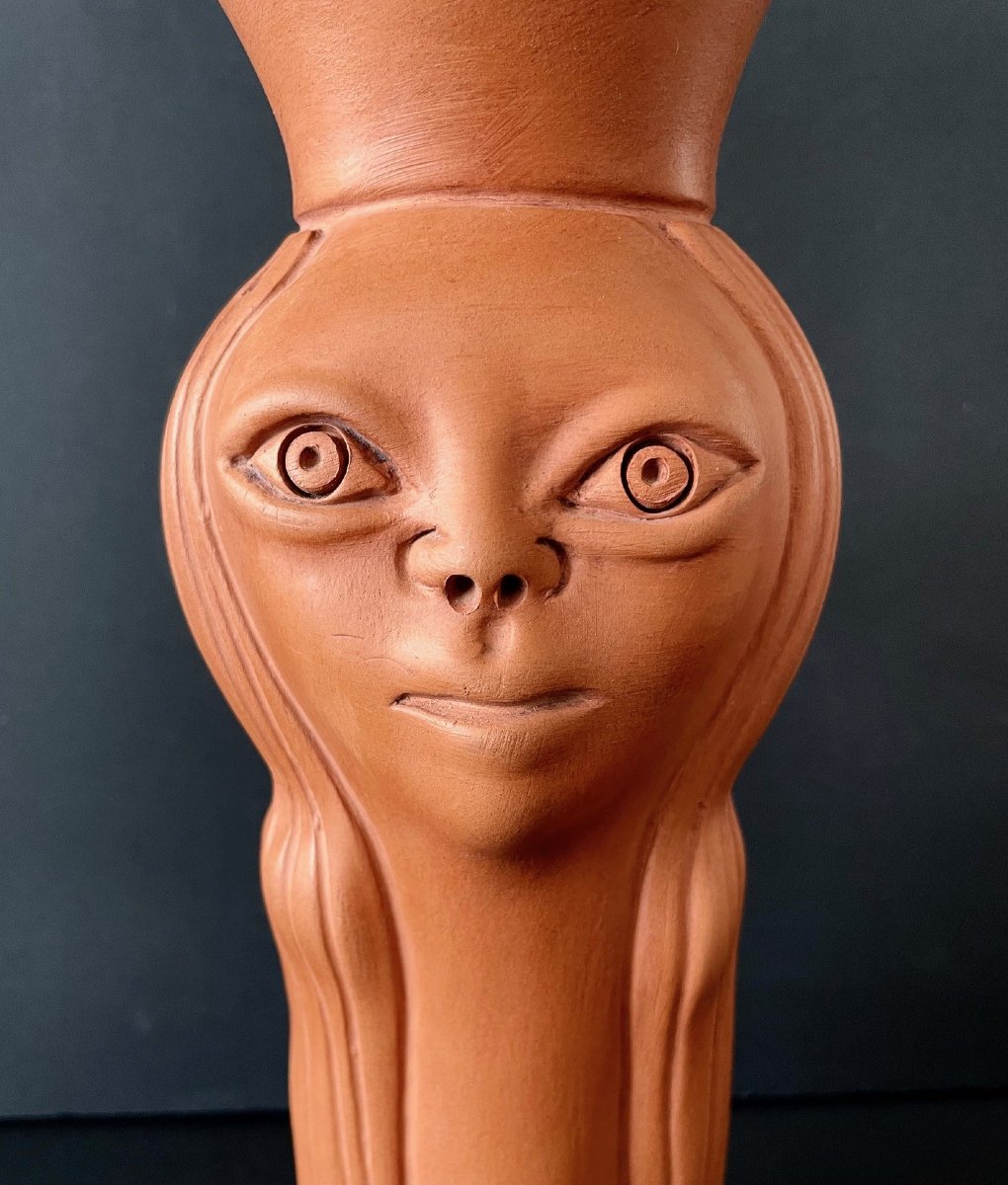 Ceramic Anthropomorphic Vase "brigitte Bardot" By Jean Marais Vallauris-photo-2