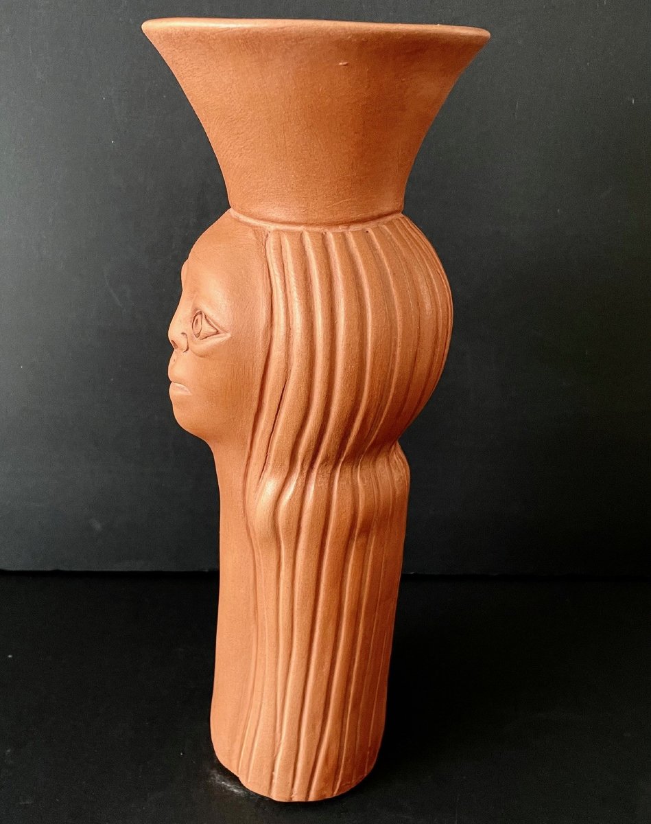 Ceramic Anthropomorphic Vase "brigitte Bardot" By Jean Marais Vallauris-photo-3