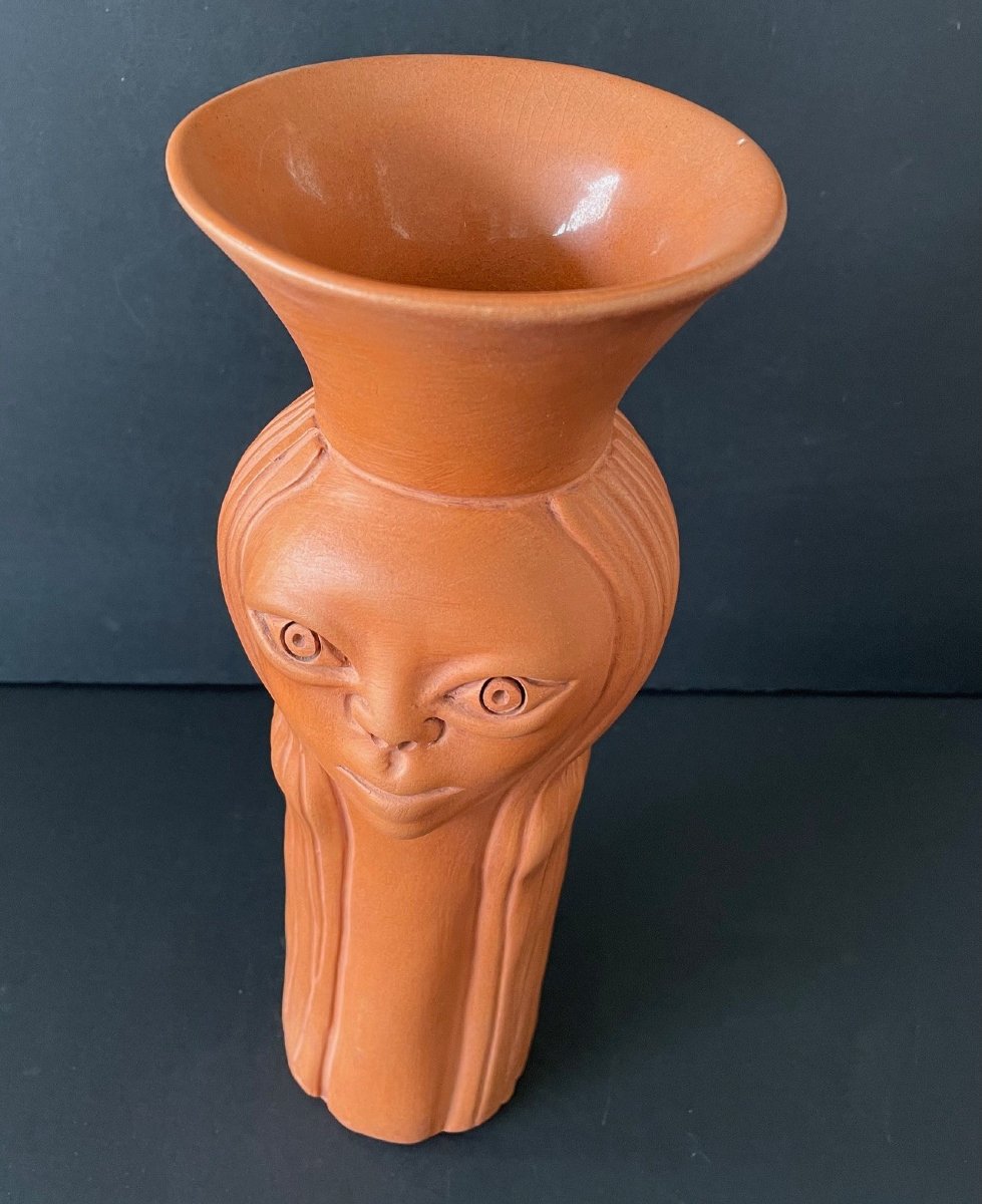 Ceramic Anthropomorphic Vase "brigitte Bardot" By Jean Marais Vallauris-photo-1