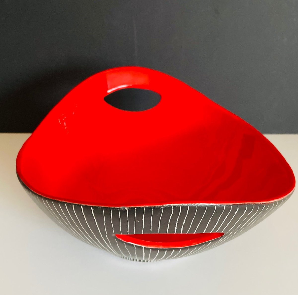 Grande coupe en céramique Jean de Lespinasse Vallauris -photo-2
