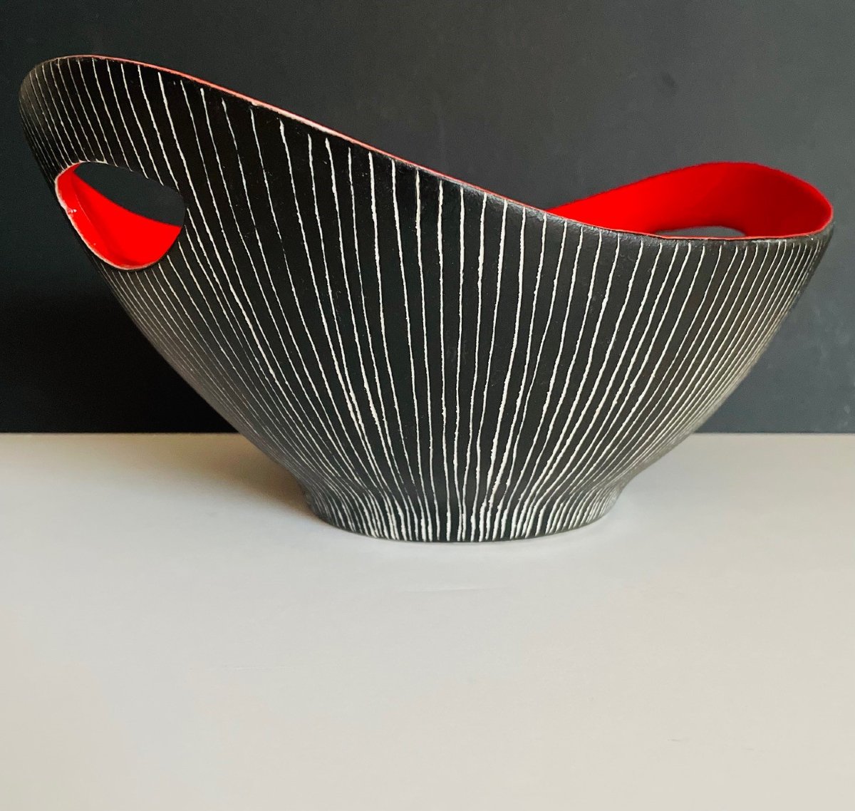 Grande coupe en céramique Jean de Lespinasse Vallauris -photo-2