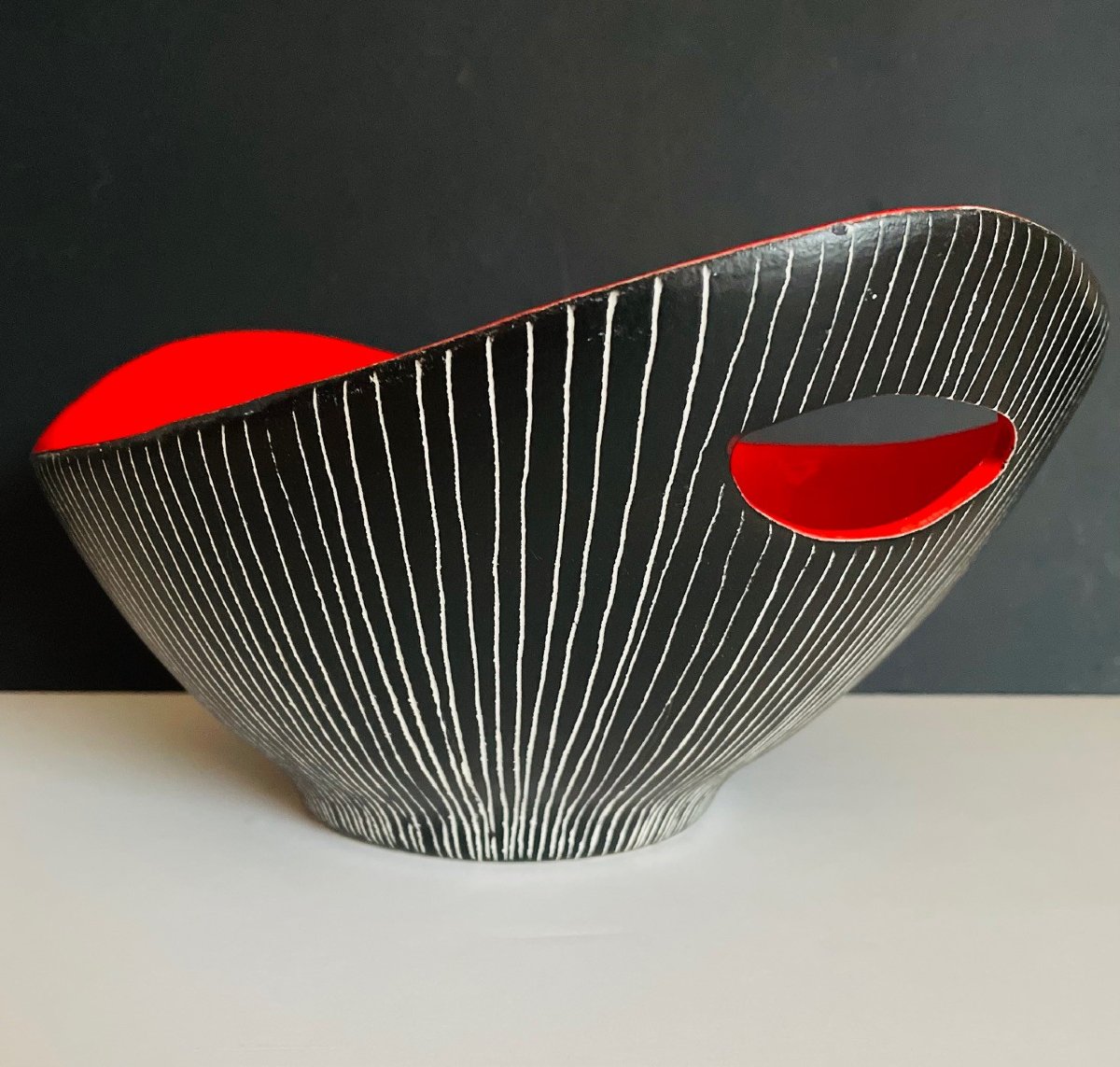Grande coupe en céramique Jean de Lespinasse Vallauris -photo-3