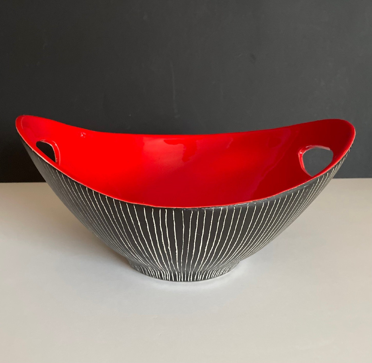 Grande coupe en céramique Jean de Lespinasse Vallauris 