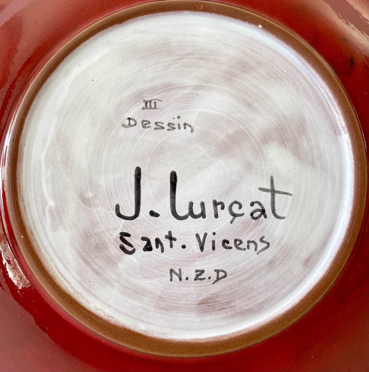 « Double profil », assiette en céramique par Jean Lurçat à Sant Vicens-photo-2