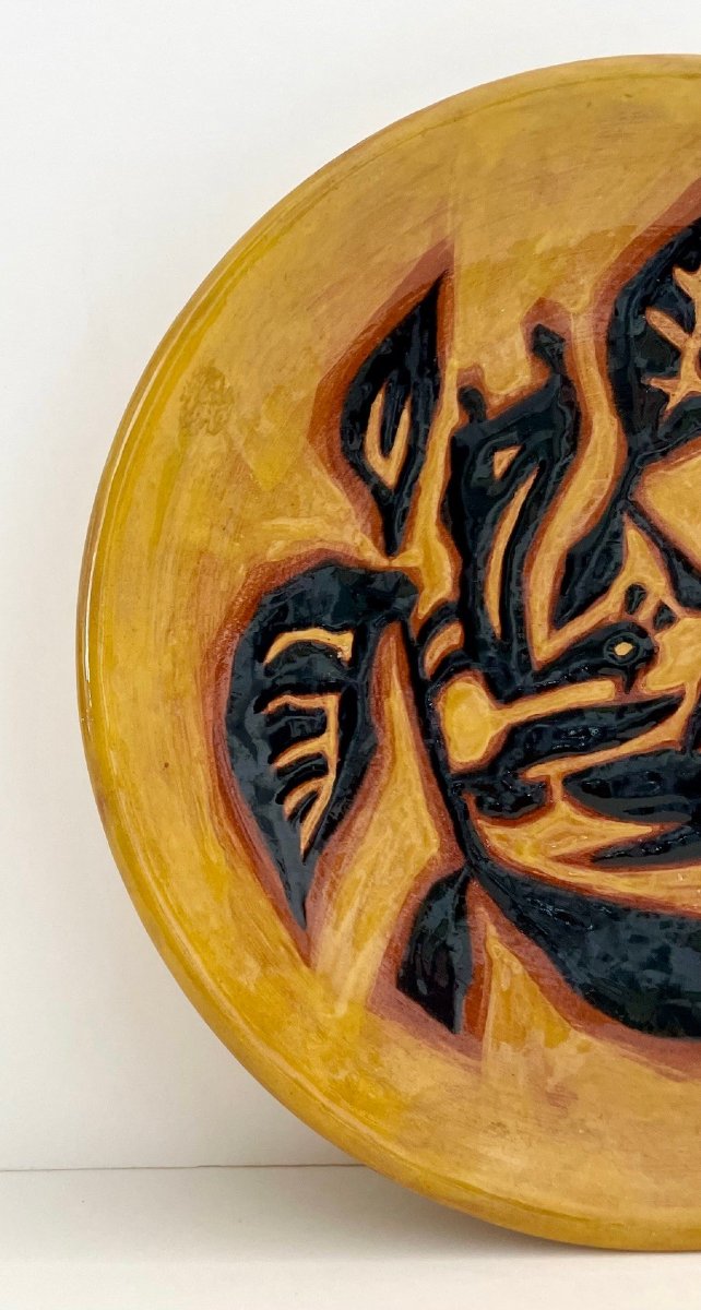 Assiette en céramique par Jean Lurçat Sant Vicens-photo-3