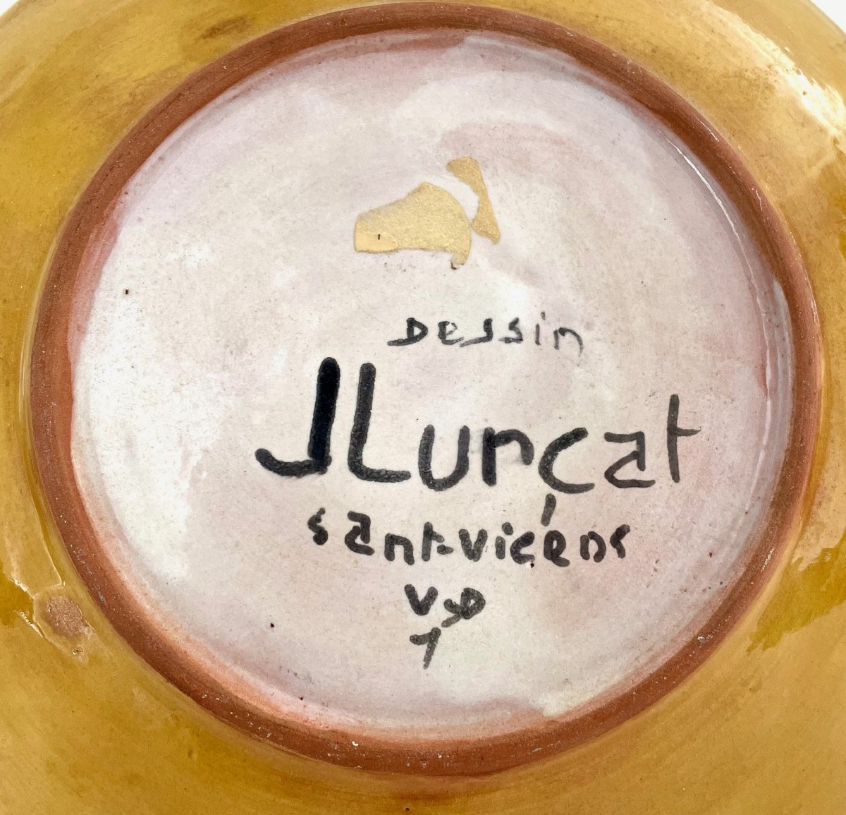 Assiette en céramique par Jean Lurçat Sant Vicens-photo-3