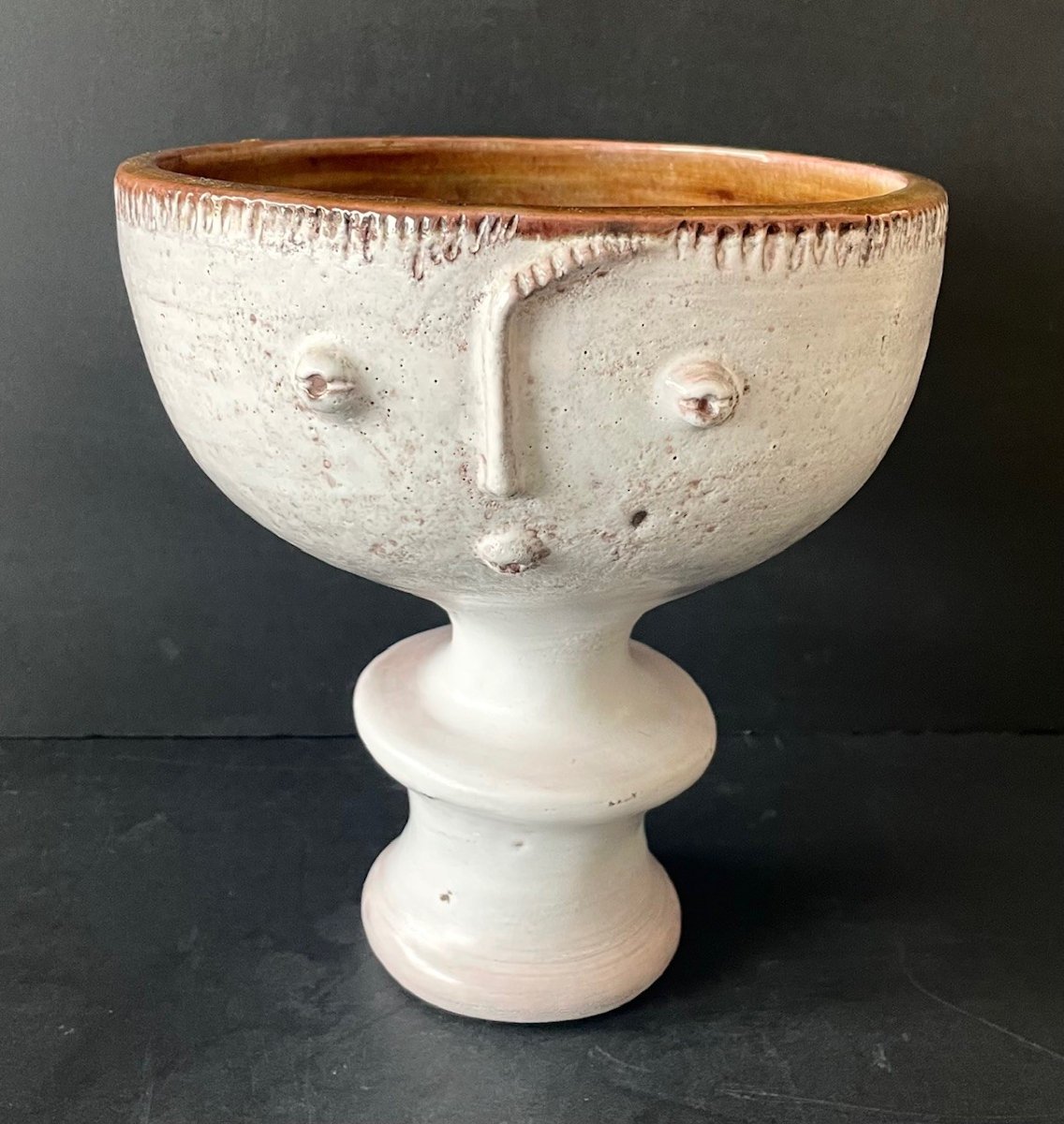 Coupe anthropomorphe en céramique par Robert et Jean Cloutier années 60-photo-2