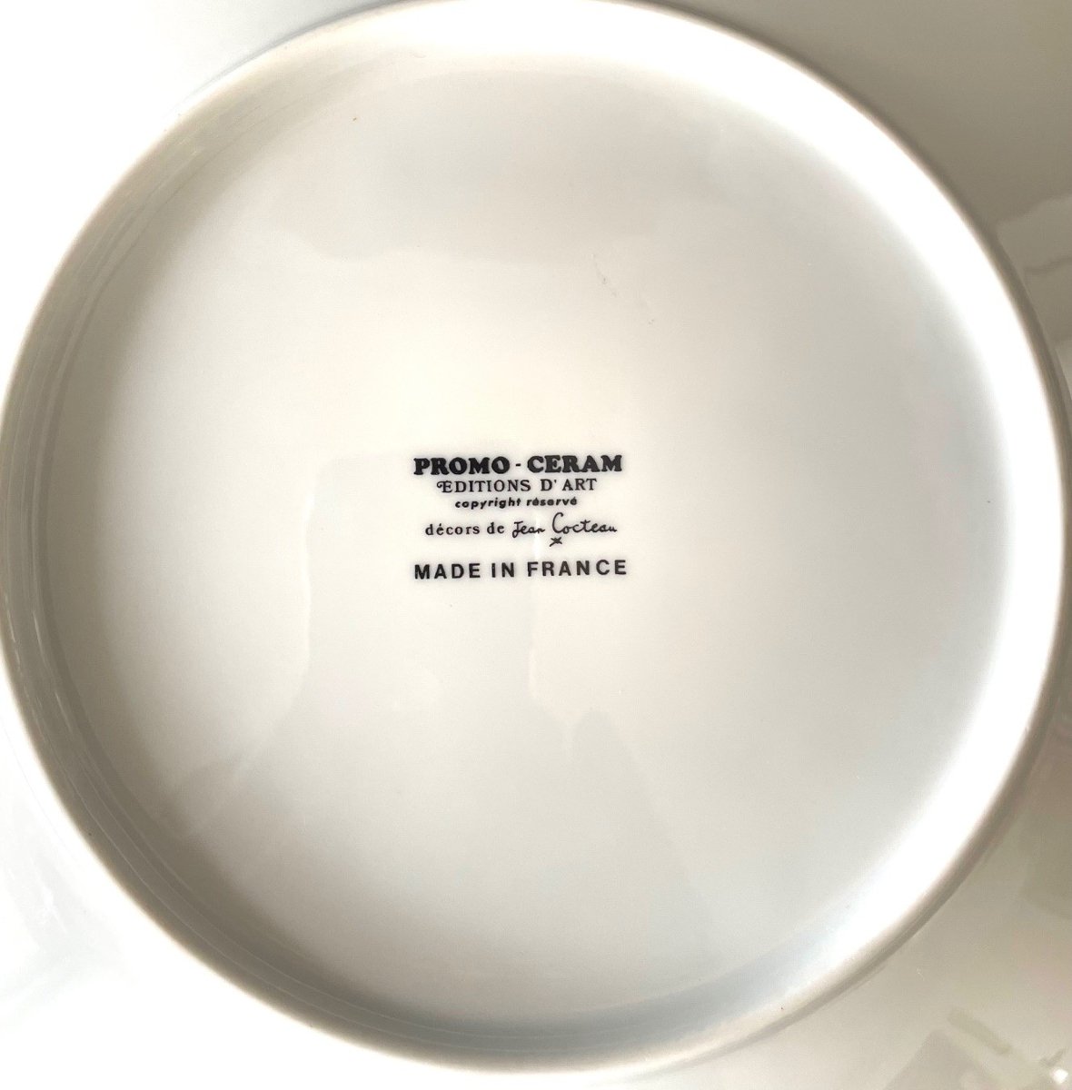 Assiette en porcelaine de Limoges dessin de Jean Cocteau-photo-2