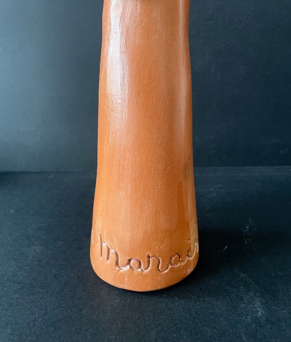 Tall Vase Anthropomorphic Sculpture By Jean Marais Vallauris, 44 Cm-photo-4