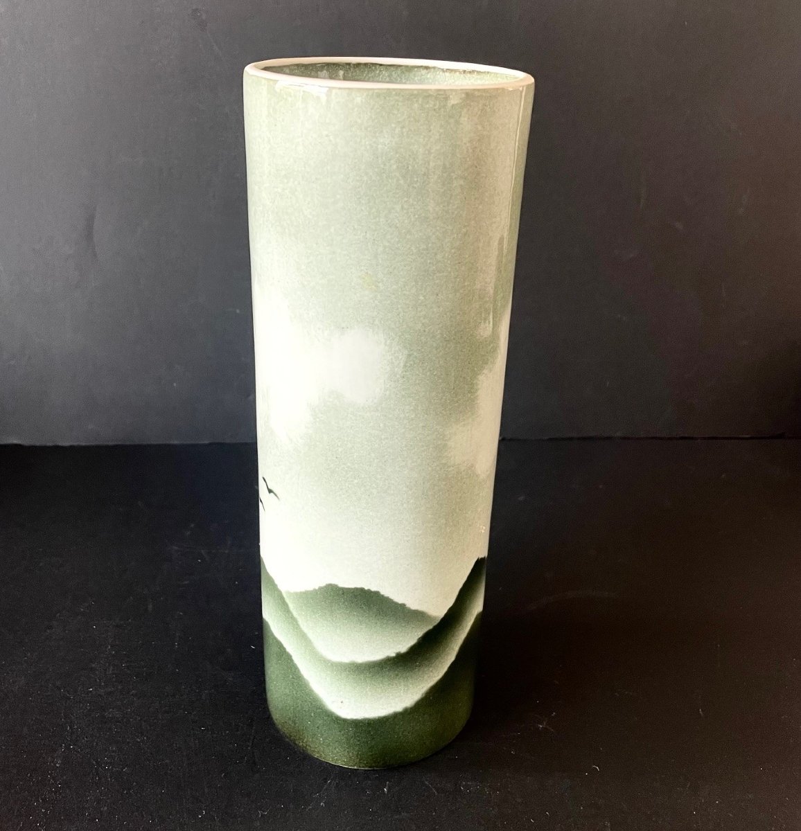 Porcelain Roll-shaped Vase From The Virebent Porcelain Factory, 1970s-photo-2