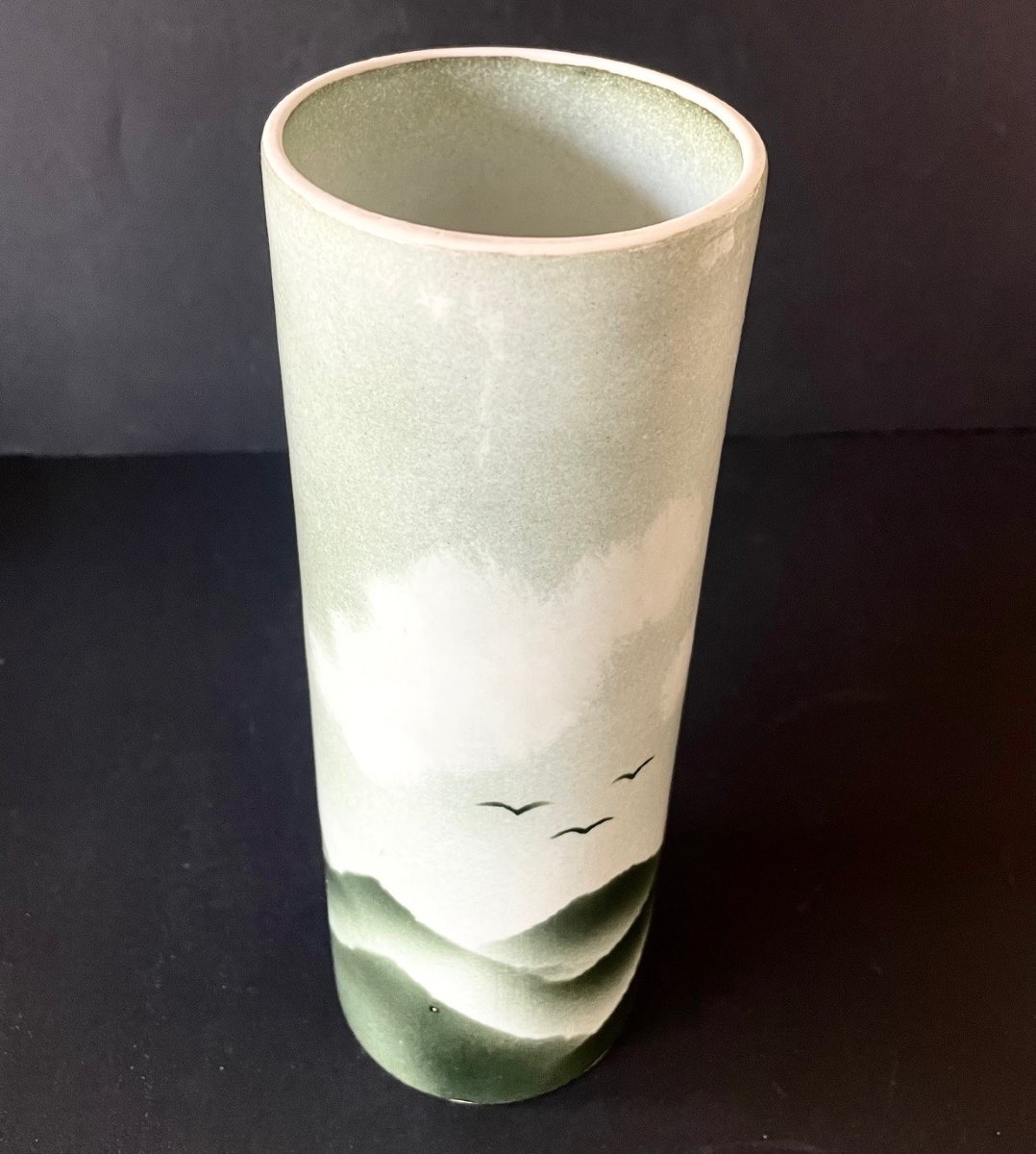 Porcelain Roll-shaped Vase From The Virebent Porcelain Factory, 1970s-photo-3