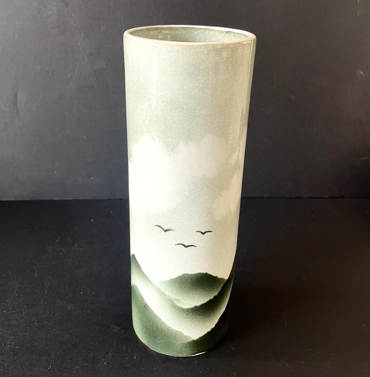 Porcelain Roll-shaped Vase From The Virebent Porcelain Factory, 1970s
