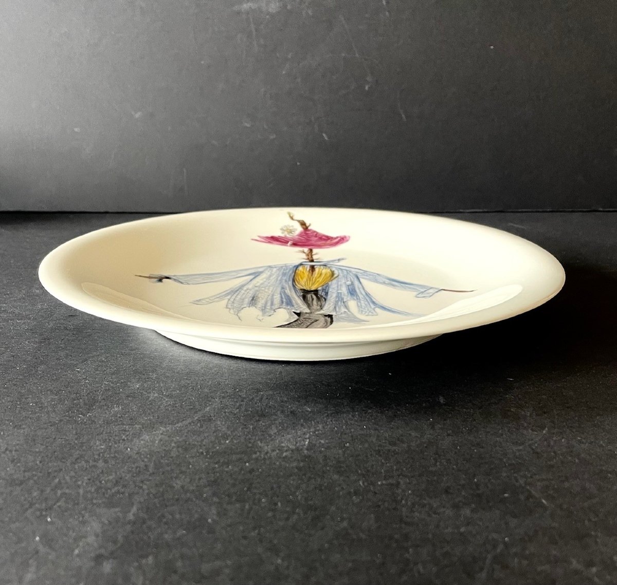 Decorative Limoges Porcelain Plate By Simone Coquet For Primavera-photo-2
