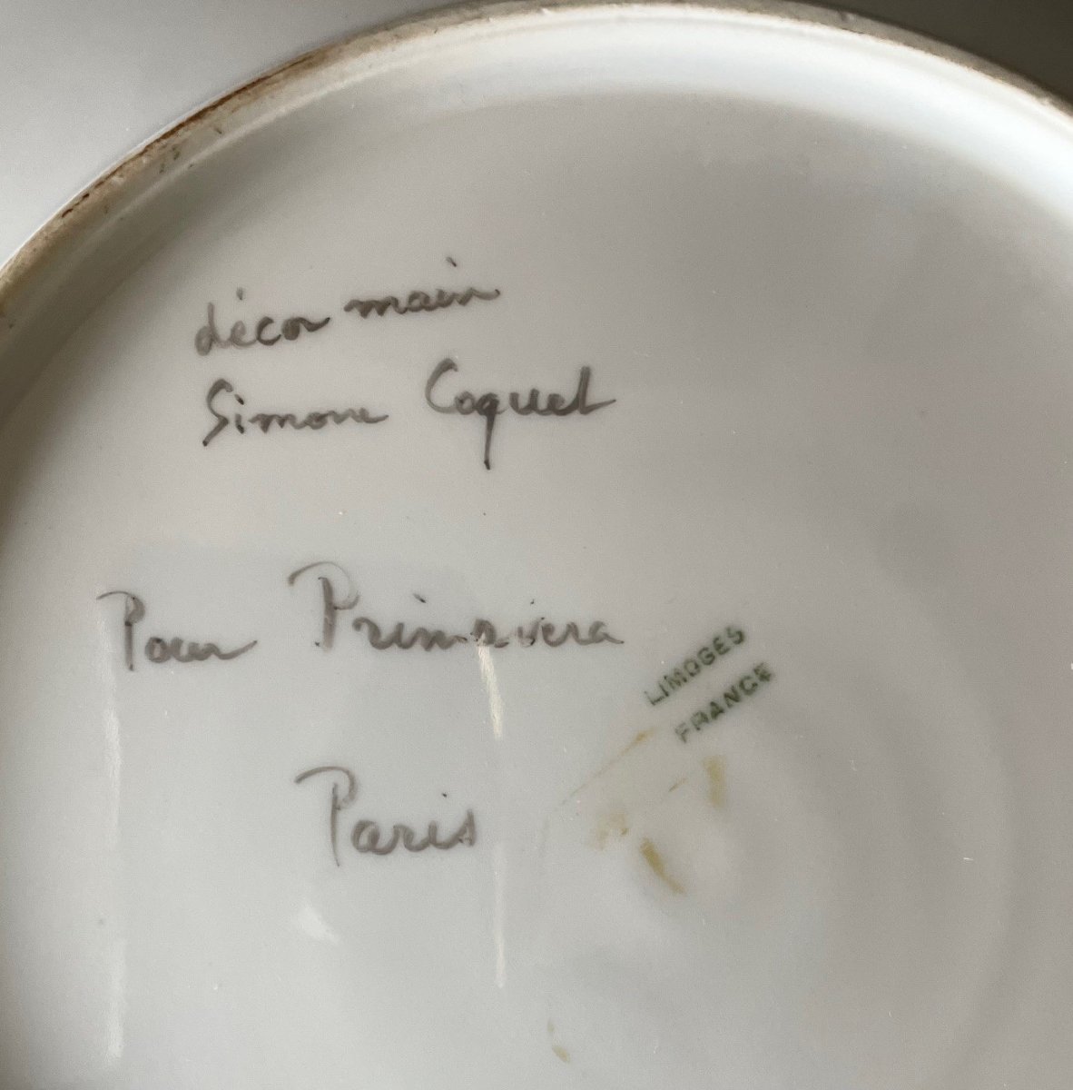 Decorative Limoges Porcelain Plate By Simone Coquet For Primavera-photo-3