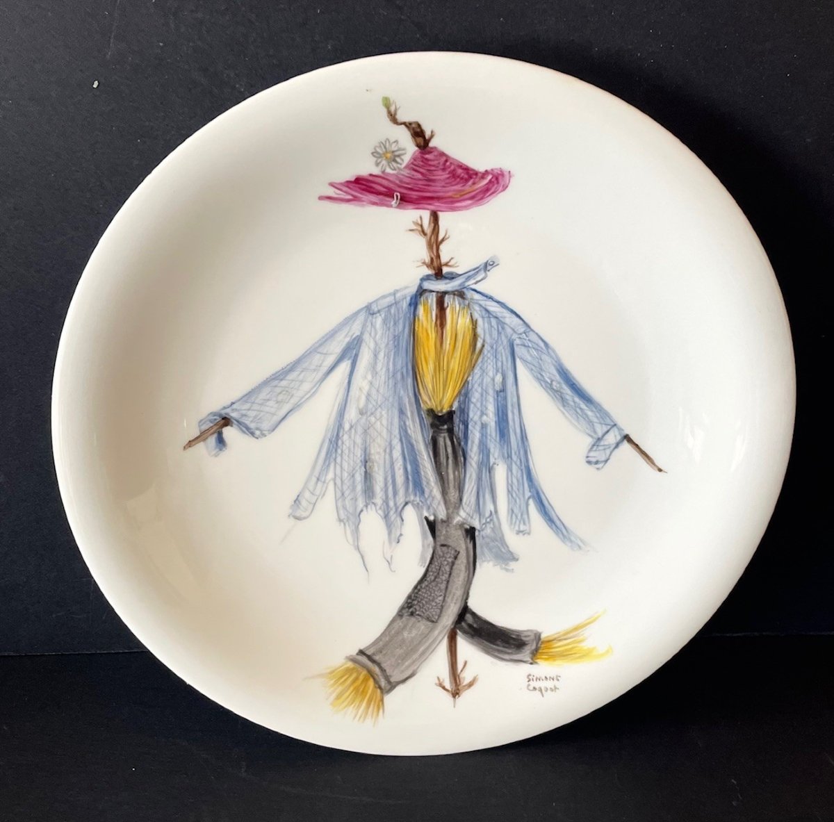 Decorative Limoges Porcelain Plate By Simone Coquet For Primavera