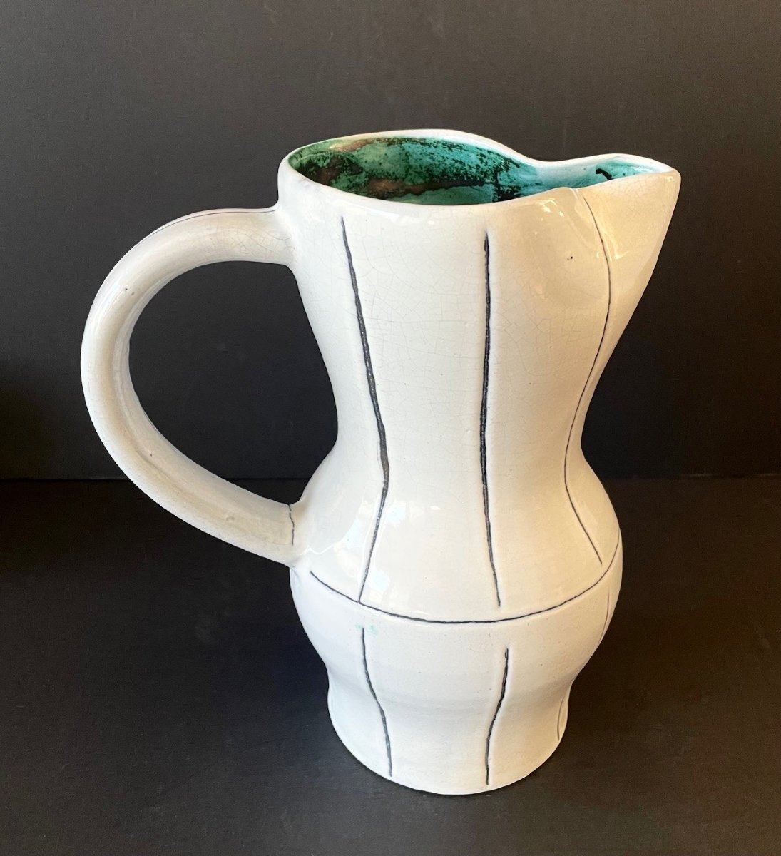 Jacques Innocenti  Vallauris Ceramic Pitcher, 1950s-photo-2