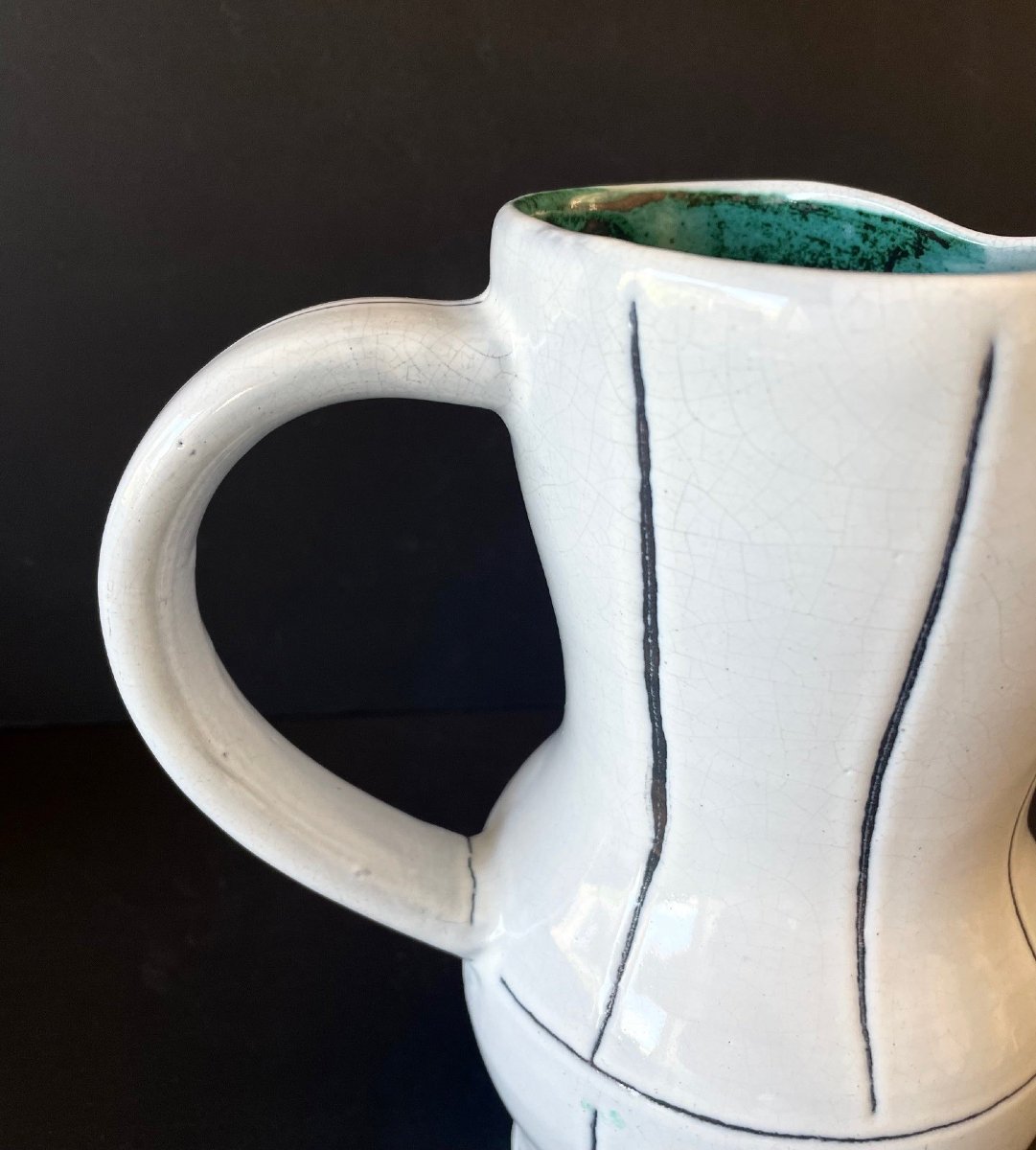 Jacques Innocenti  Vallauris Ceramic Pitcher, 1950s-photo-4