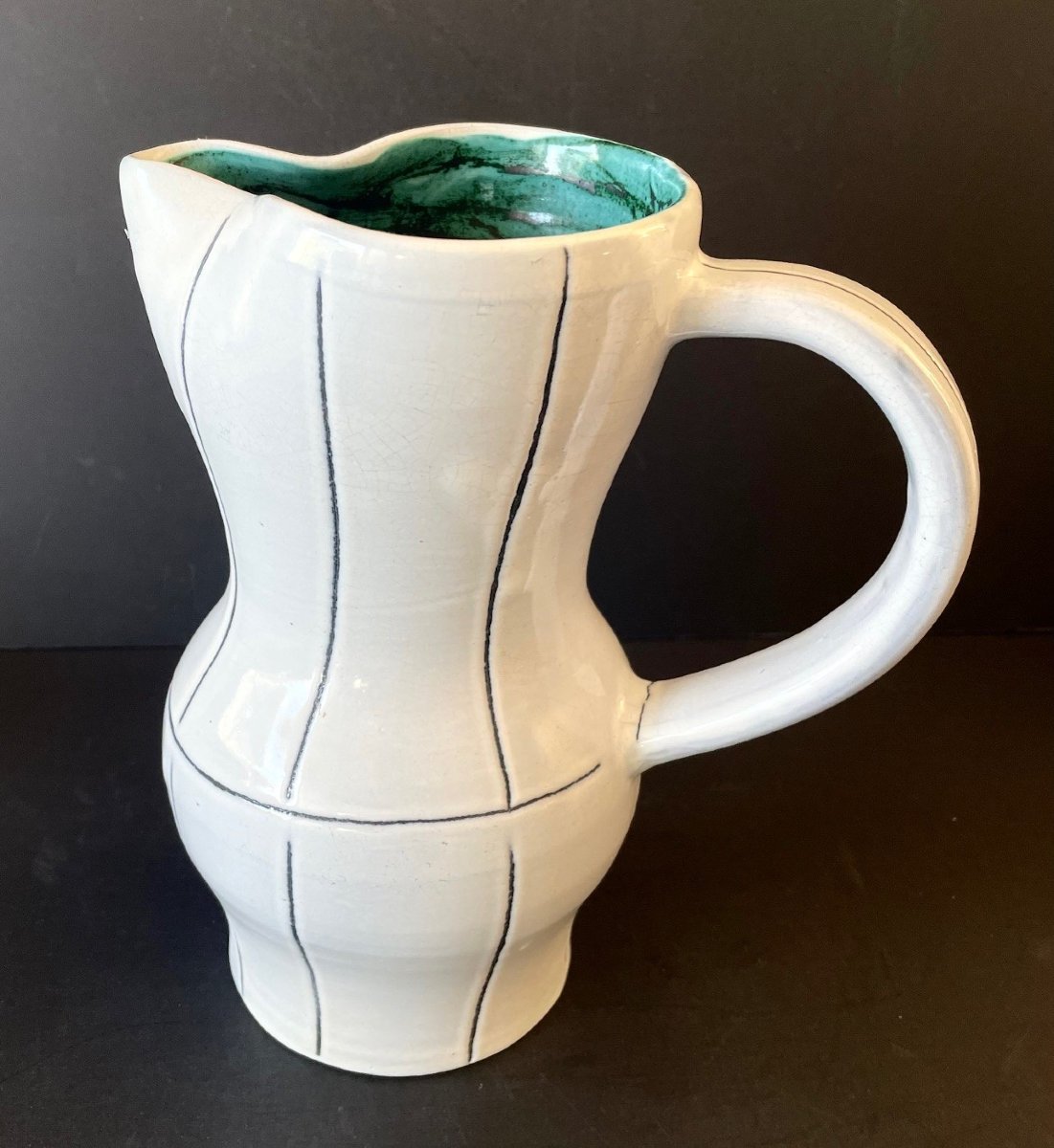 Jacques Innocenti  Vallauris Ceramic Pitcher, 1950s