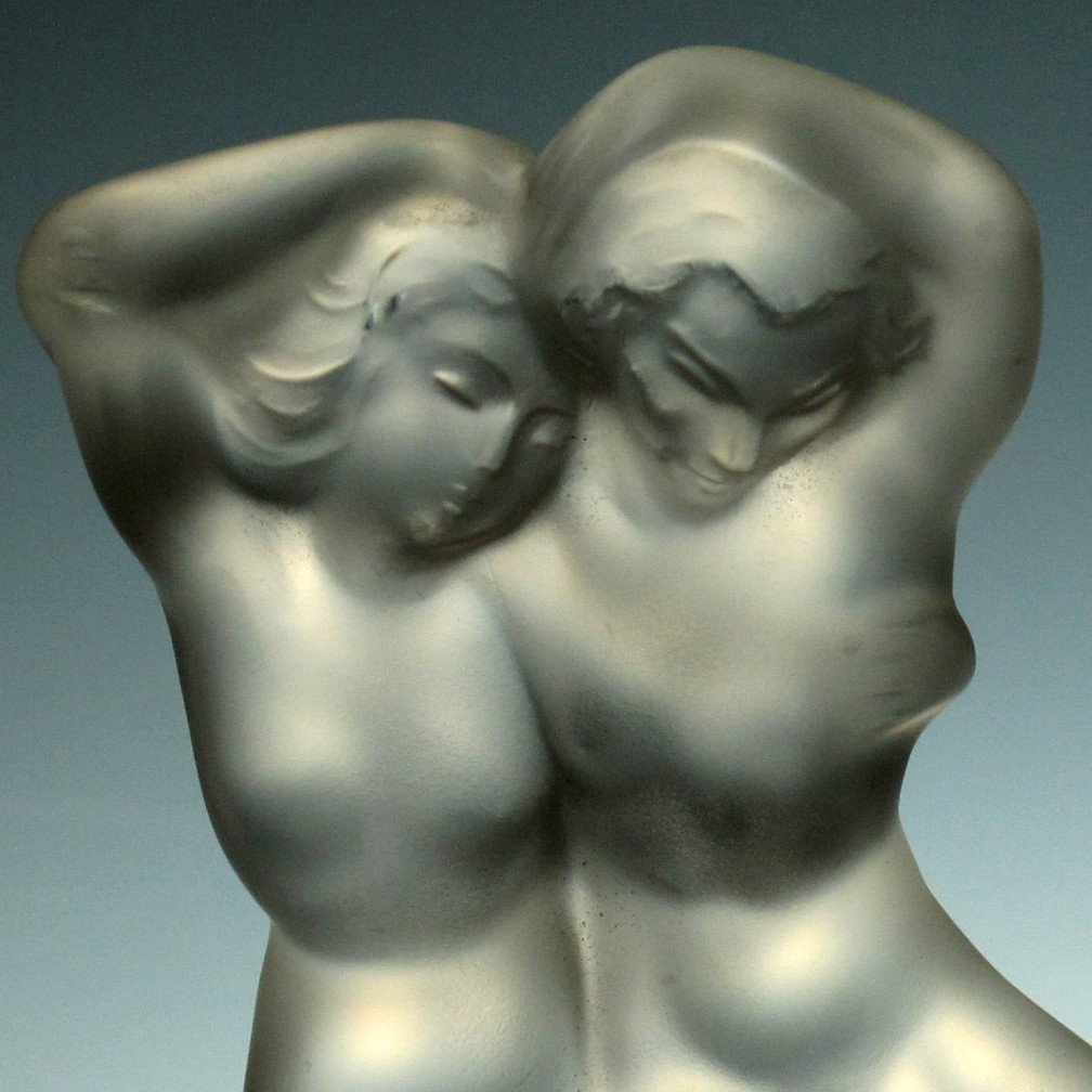 Lalique Nude Dancing Lovers Figurine 60s-photo-2