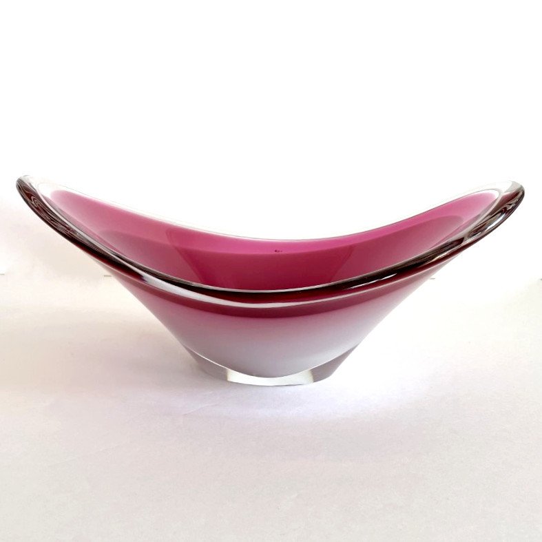 Large Flygsfors  Glass Bowl "coquille Series" 1958-photo-3
