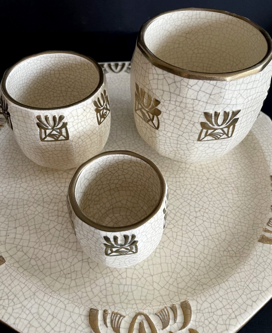 Orchies Earthenware Serving Tray With 3 Pots-photo-2