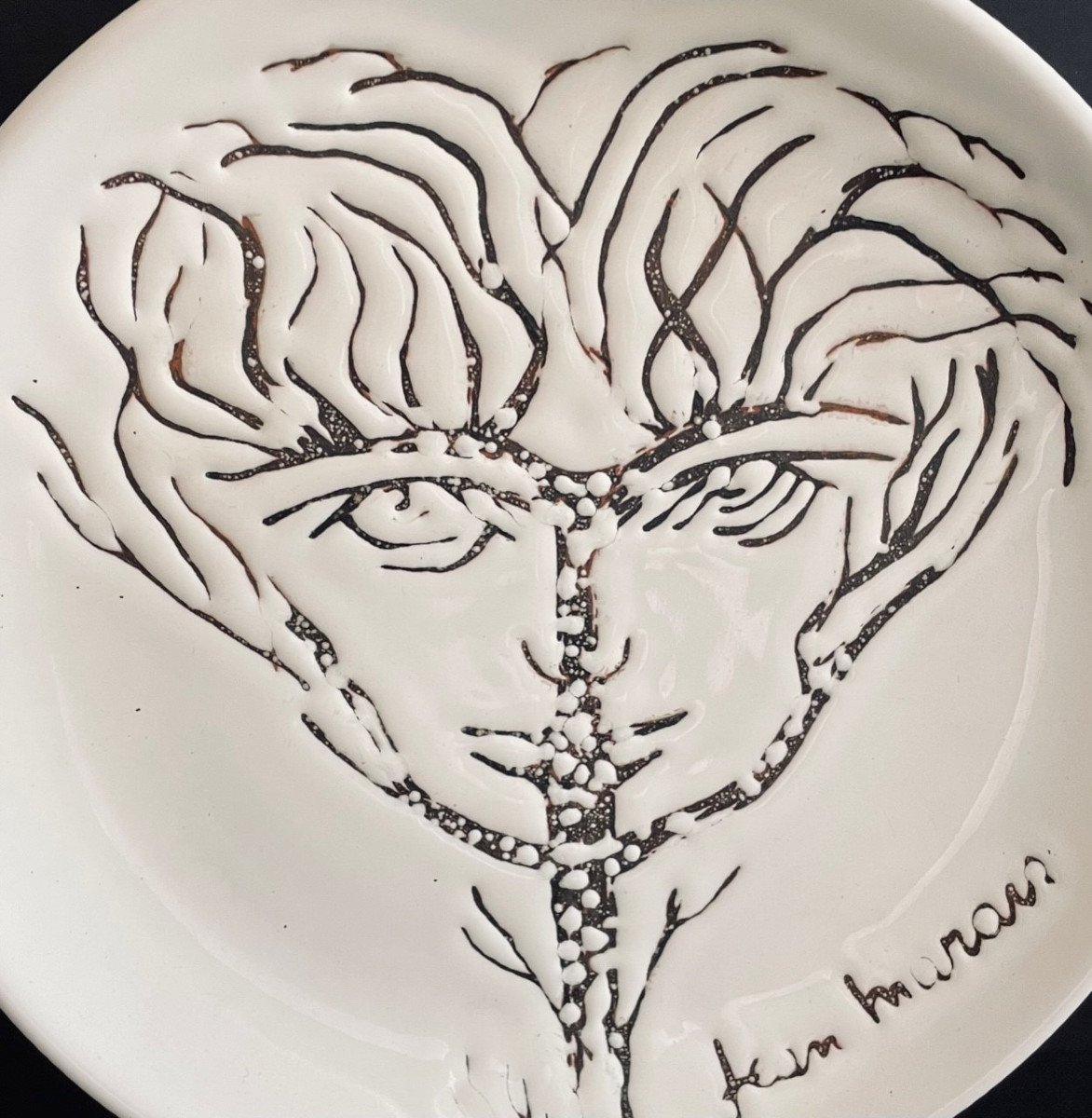 Earthenware Plate By Jean Marais Vallauris-photo-2