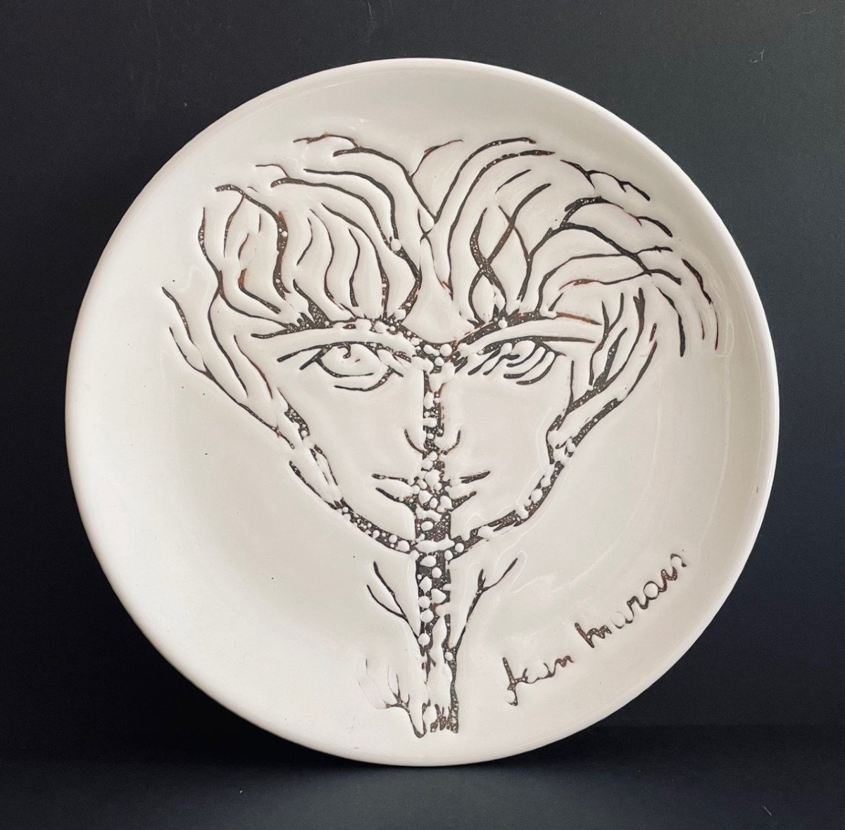 Earthenware Plate By Jean Marais Vallauris