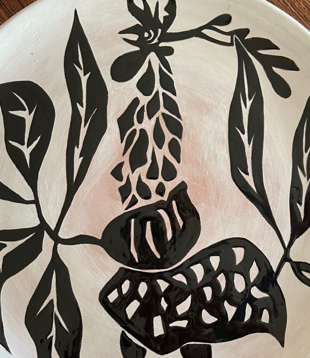 Large Ceramic Dish By Jean Lurçat In Sant Vicens 1950s-photo-4