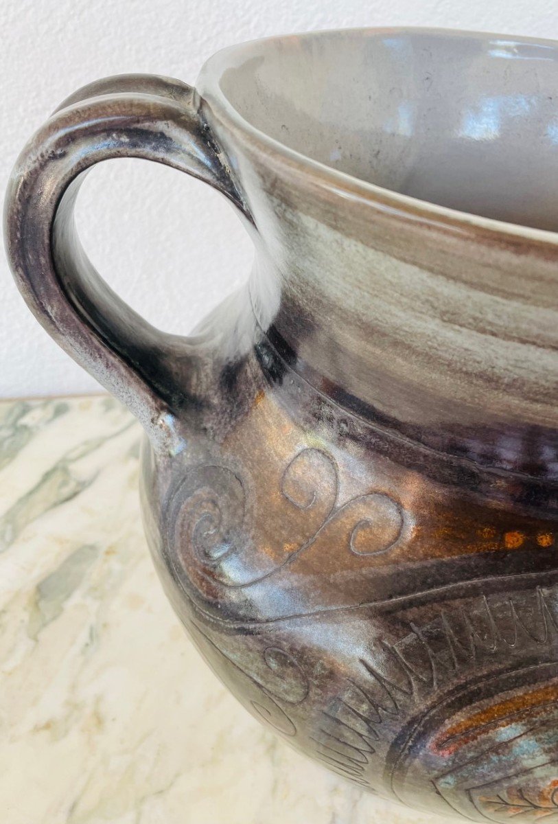 Amazing  Ceramic Vase By Jean De Lespinasse -photo-3