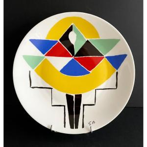 « carnival » Porcelain Dish By Sonia Delaunay Artcurial Edition 