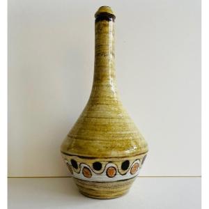 Earthenware Bottle Malarmey Vallauris 60s