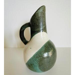 Stoneware Pitcher Gilbert Valentin Les Archanges Vallauris