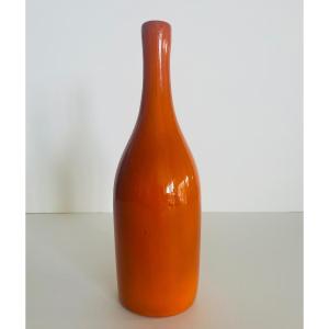 Enamelled Ceramic Bottle By Jean Chatoney 60s