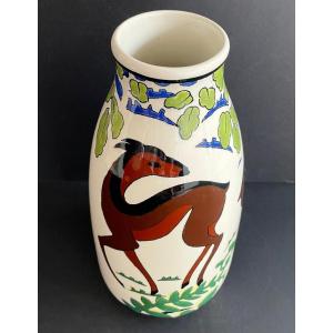 Art Deco Vase Boch Frères Keramis Charles Catteau