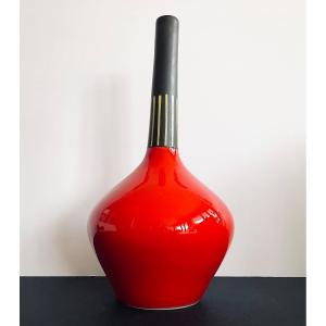 Vase soliflore  en  faïence par  André Baud à  Vallauris 