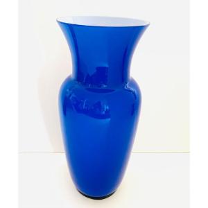 Large Blown Glass Vase Signed Venini 1997